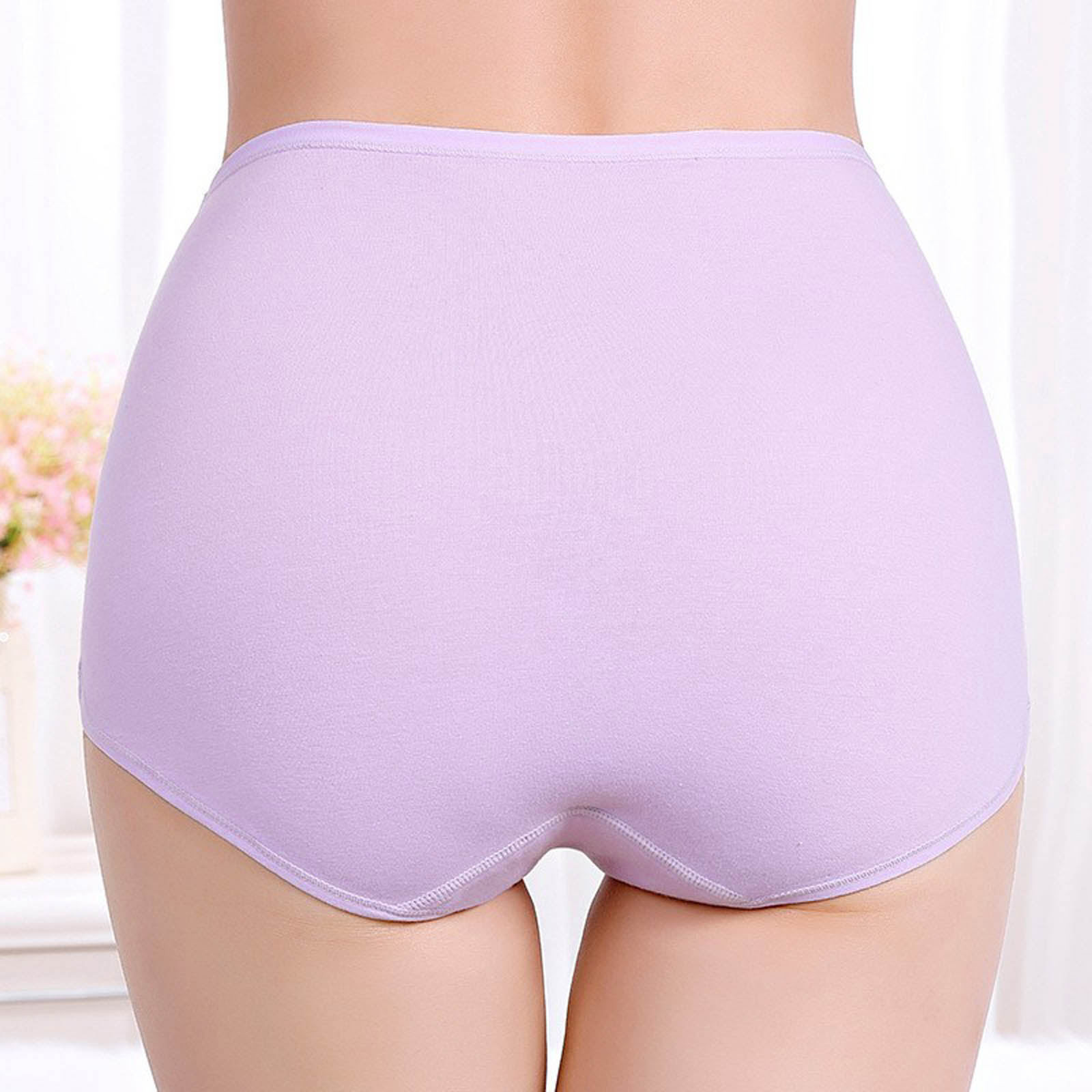 thumbnail image 4 of Braguitas posparto de cintura alta para mujer, cobertura total - Algodón, color liso, cómodas - L-XXL, 4 of 6
